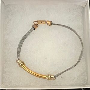 Elegant Gold Bar and Silver Bracelet